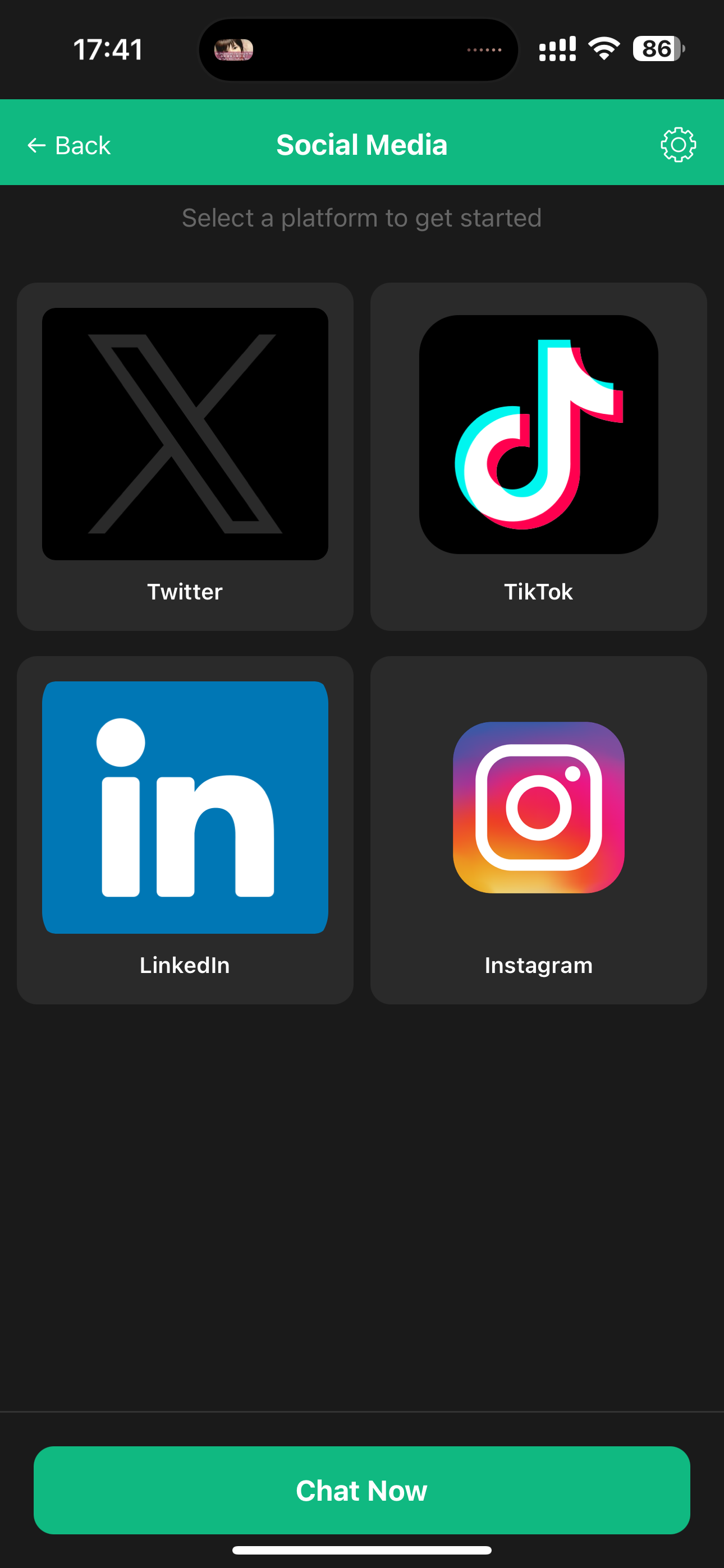 socials-screen